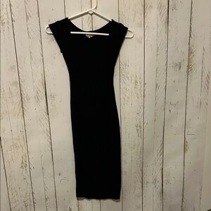 See You Monday Elegant Black Midi Dress